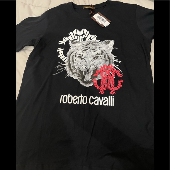 Roberto Cavalli Tiger Graphic Crew Neck T-Shirt Xl - Picture 3 of 7